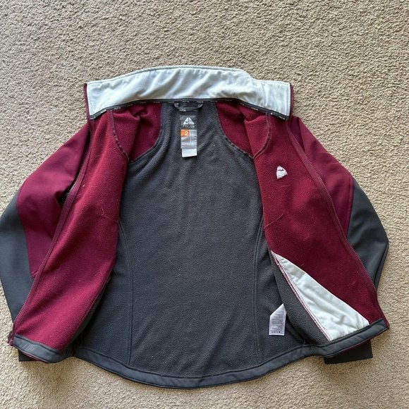 Nike ACG Sweater Womens Medium Full Zip Mock Neck Fleece Red Grey - Picture 3 of 13